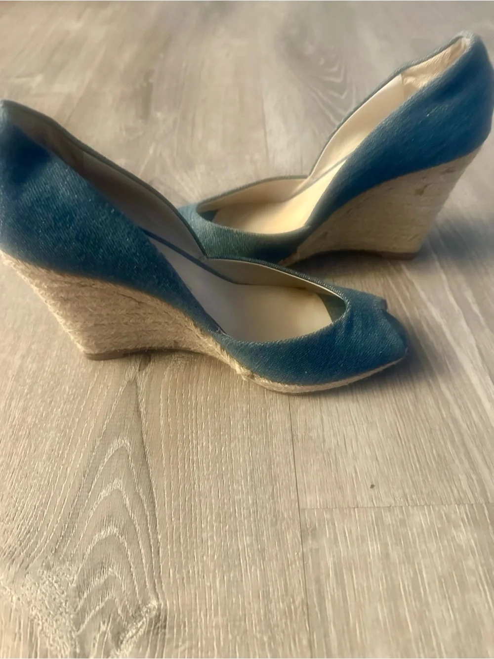 MICHAEL KORS Denim Peep-Toe Pumps